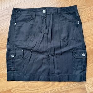 White House Black Market Skirt Silver Buttons & Rhinestone Detail